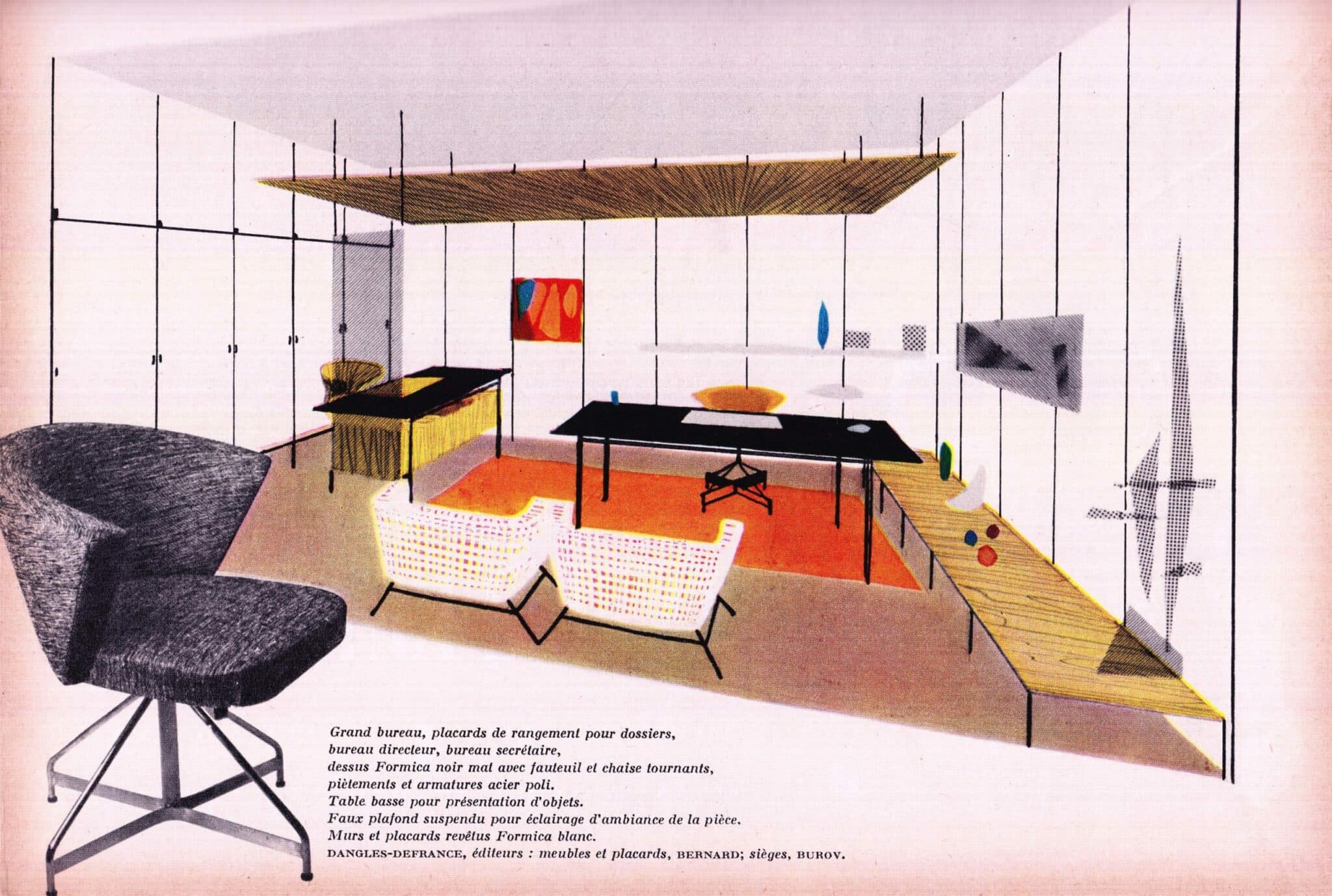 Aménagement de Bureau par Dangles et Defrance, 1958
